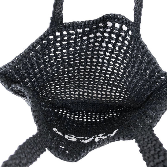 Prada Raffia Tote Bag Black - Picture 5 of 7